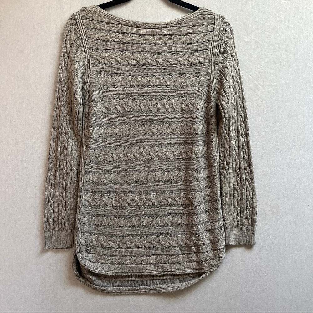 Lauren Ralph Lauren Cable Knit Grey Sweater Sz M